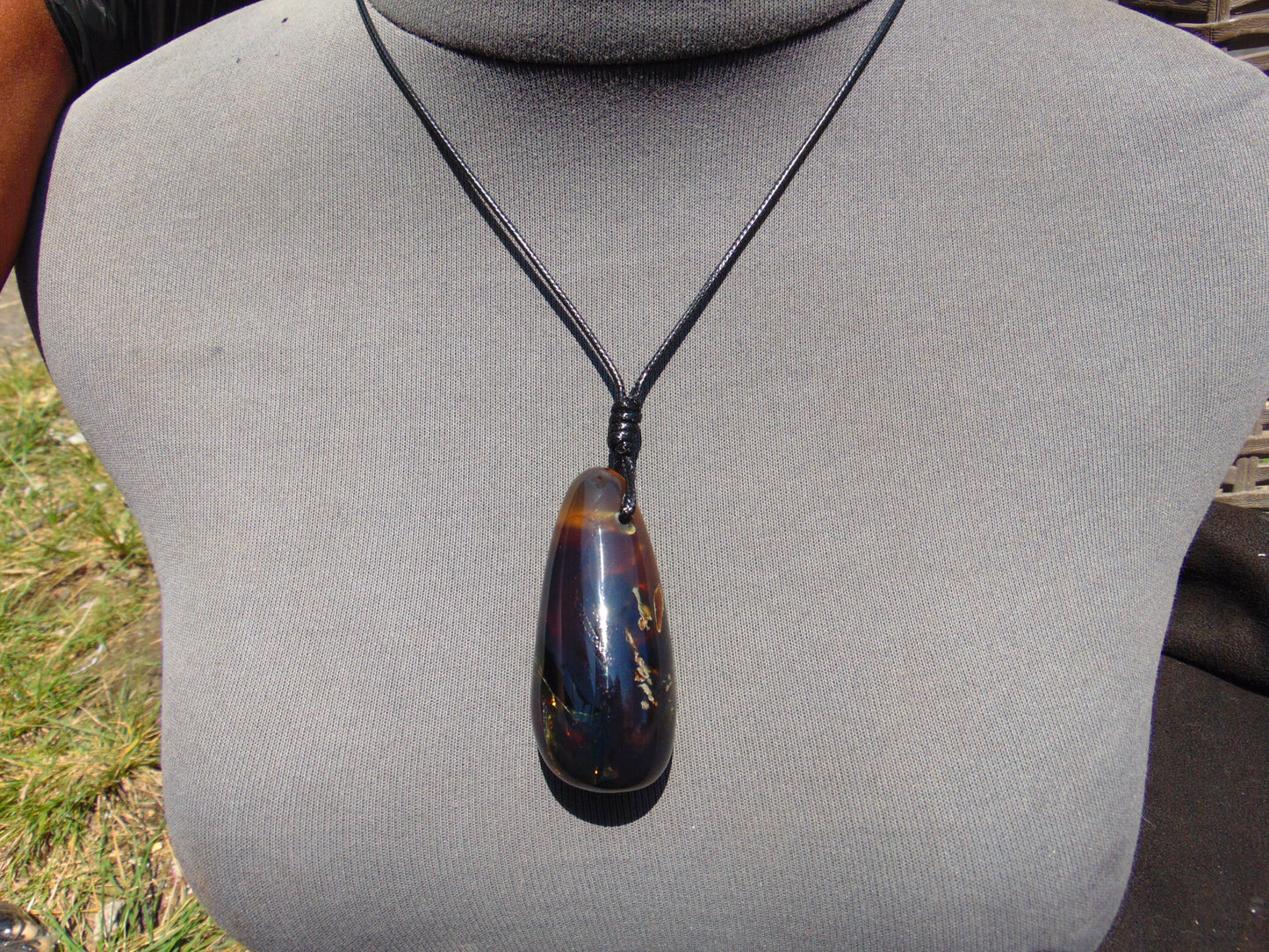 26 gr Teardrop Pendant Indonesian White Amber for Healing 25Y3