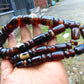 90 gr Small Necklace 55 beads Indonesian Black Blue Amber for Healing 26NE48