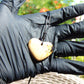 5 gr Heart Pendant Indonesian white Amber for Healing 25A244