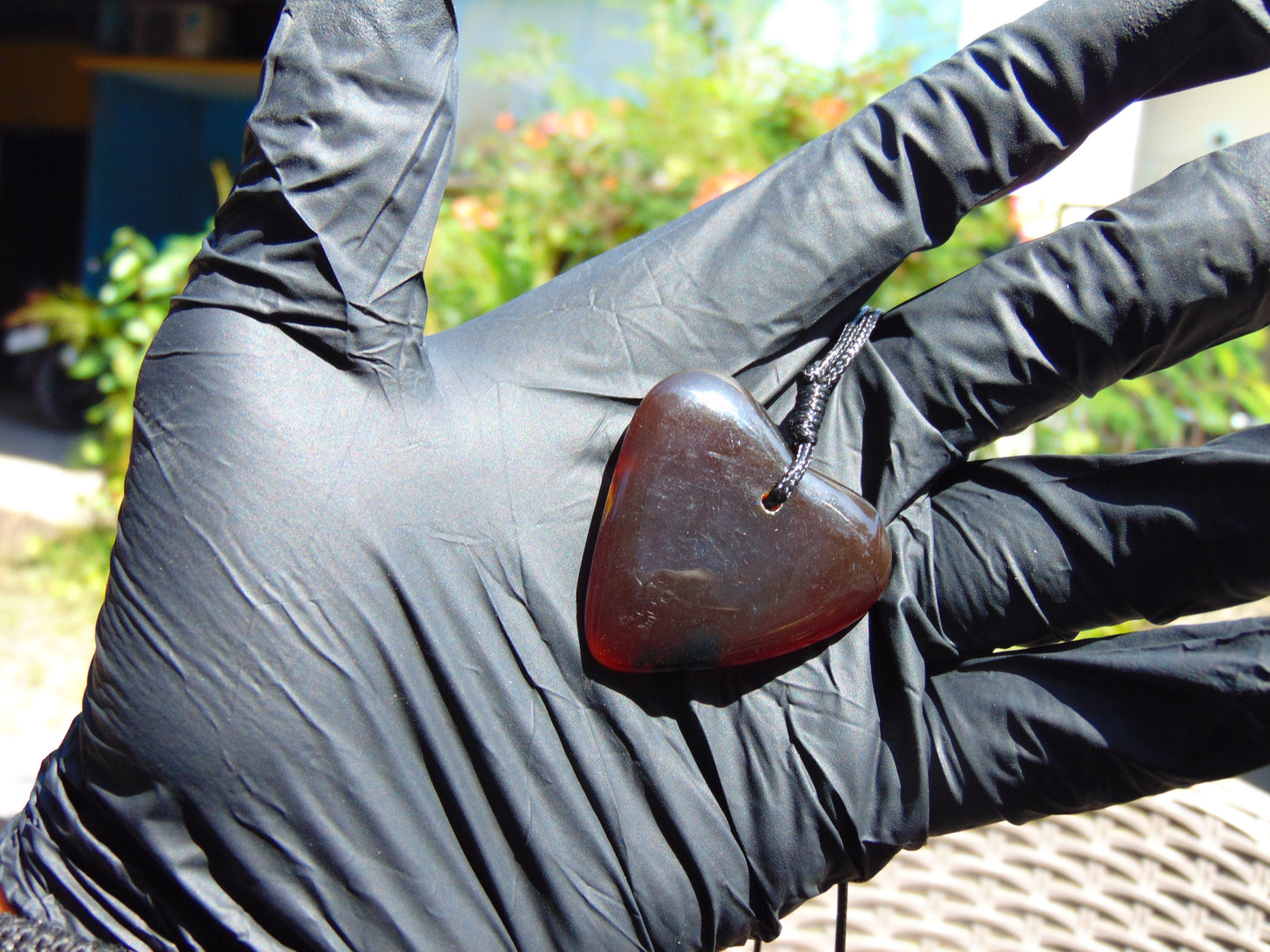 7 gr Heart Pendant Indonesian Red Amber for Healing 25A269