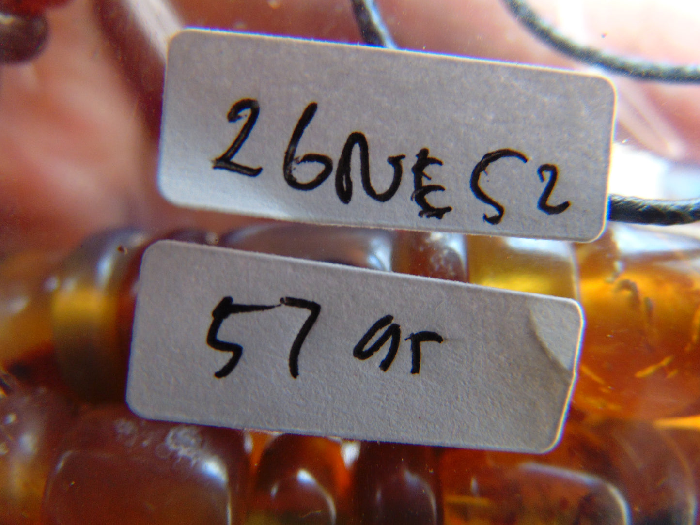 57 gr Small Necklace beads Indonesian Yellow Blue Amber for Healing 26NE52