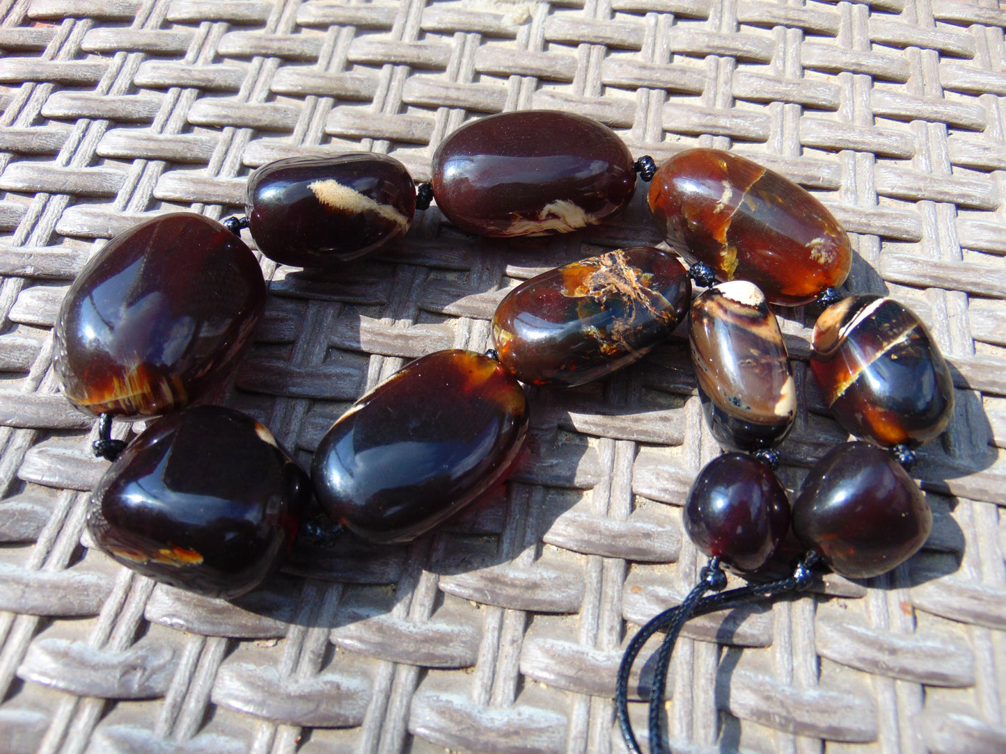 121 gr Small Necklace beads Indonesian Amber for Healing 26NE32