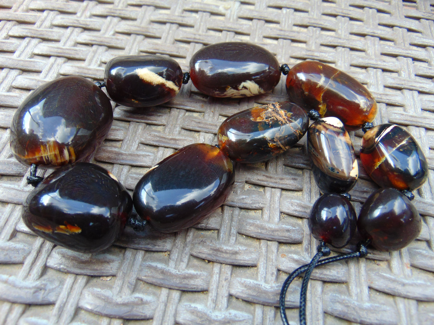 121 gr Small Necklace beads Indonesian Amber for Healing 26NE32