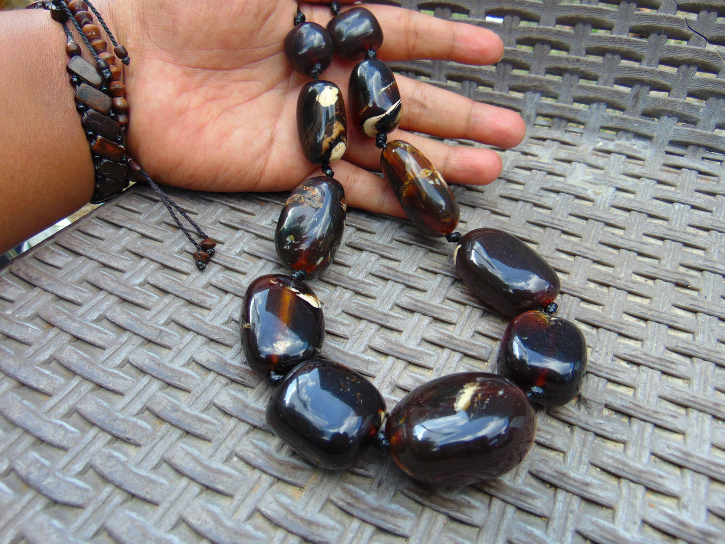 121 gr Small Necklace beads Indonesian Amber for Healing 26NE32