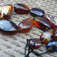 204 gr Small Necklace beads Indonesian White Red Blue Amber for Healing 26NE25