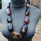 204 gr Small Necklace beads Indonesian White Red Blue Amber for Healing 26NE25