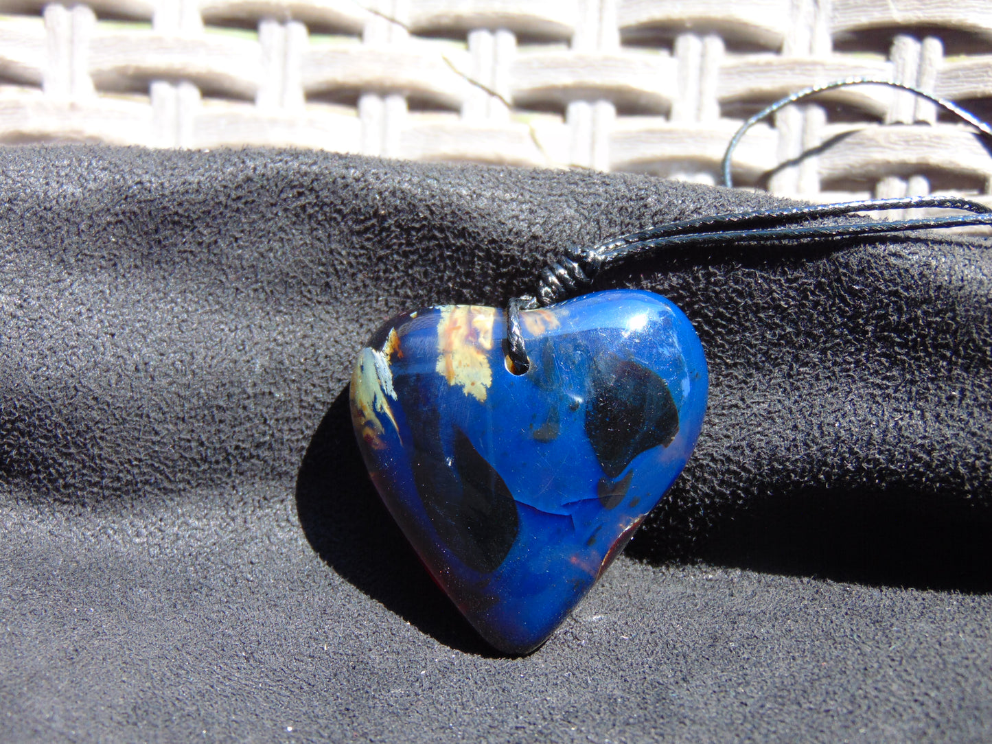 13 gr Heart Pendant Indonesian Blue Amber for Healing 25Y181