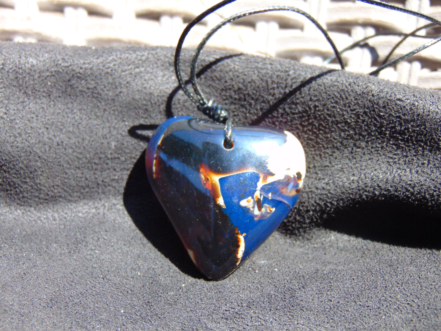 13 gr Heart Pendant Indonesian Blue Amber for Healing 25Y181