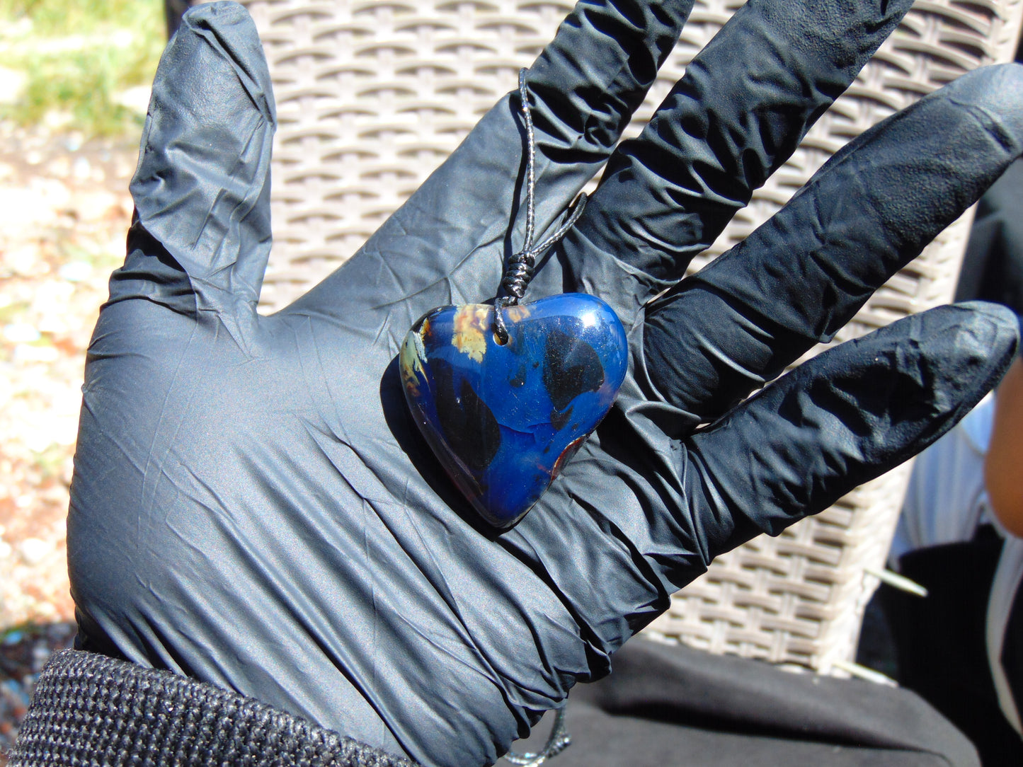 13 gr Heart Pendant Indonesian Blue Amber for Healing 25Y181