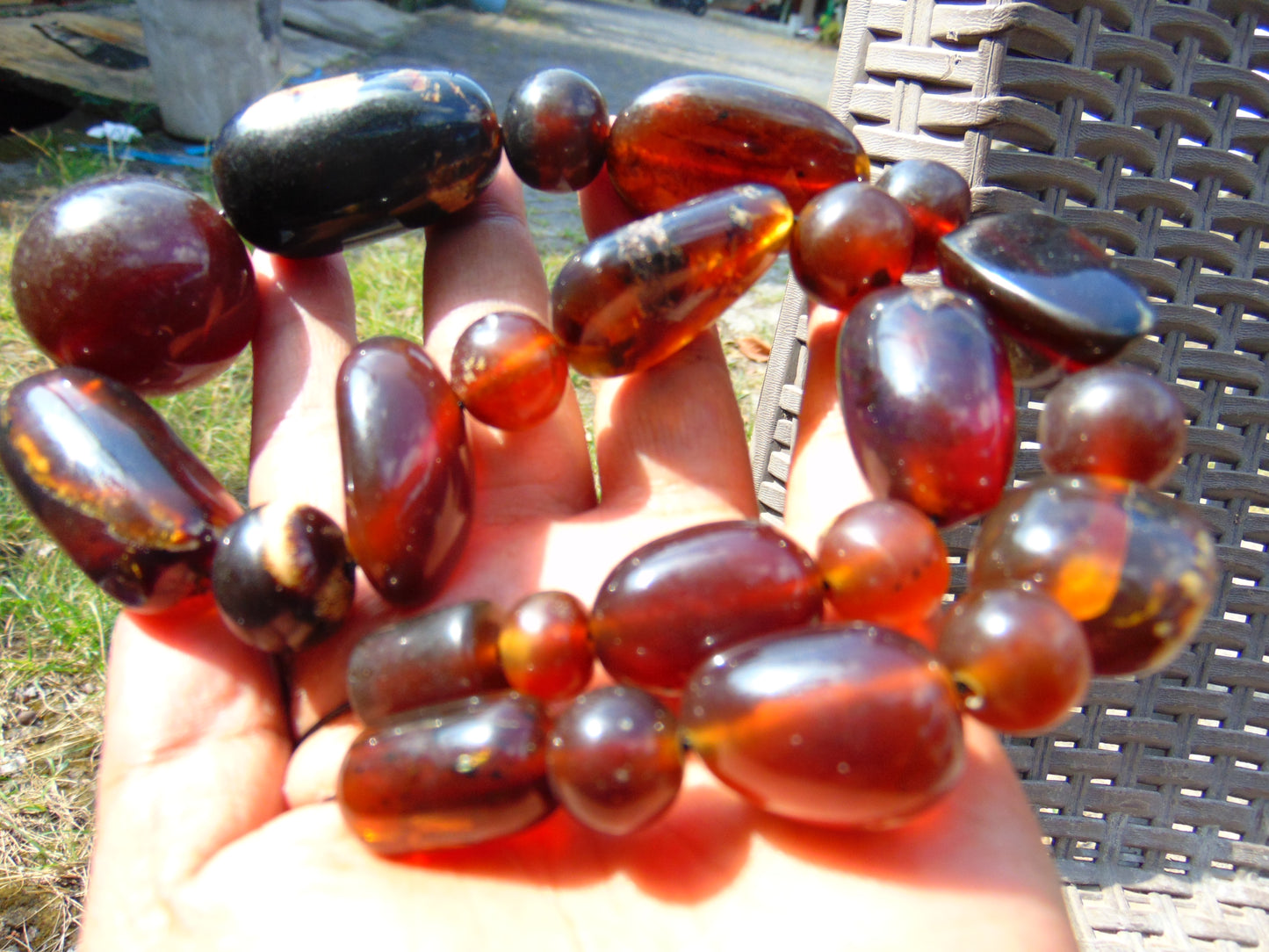 114 gr Small Necklace beads Indonesian Amber for Healing 26NE41