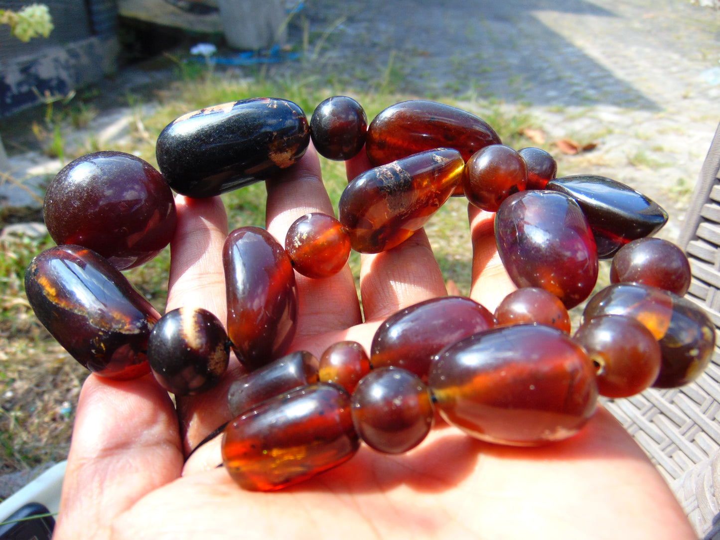 114 gr Small Necklace beads Indonesian Amber for Healing 26NE41
