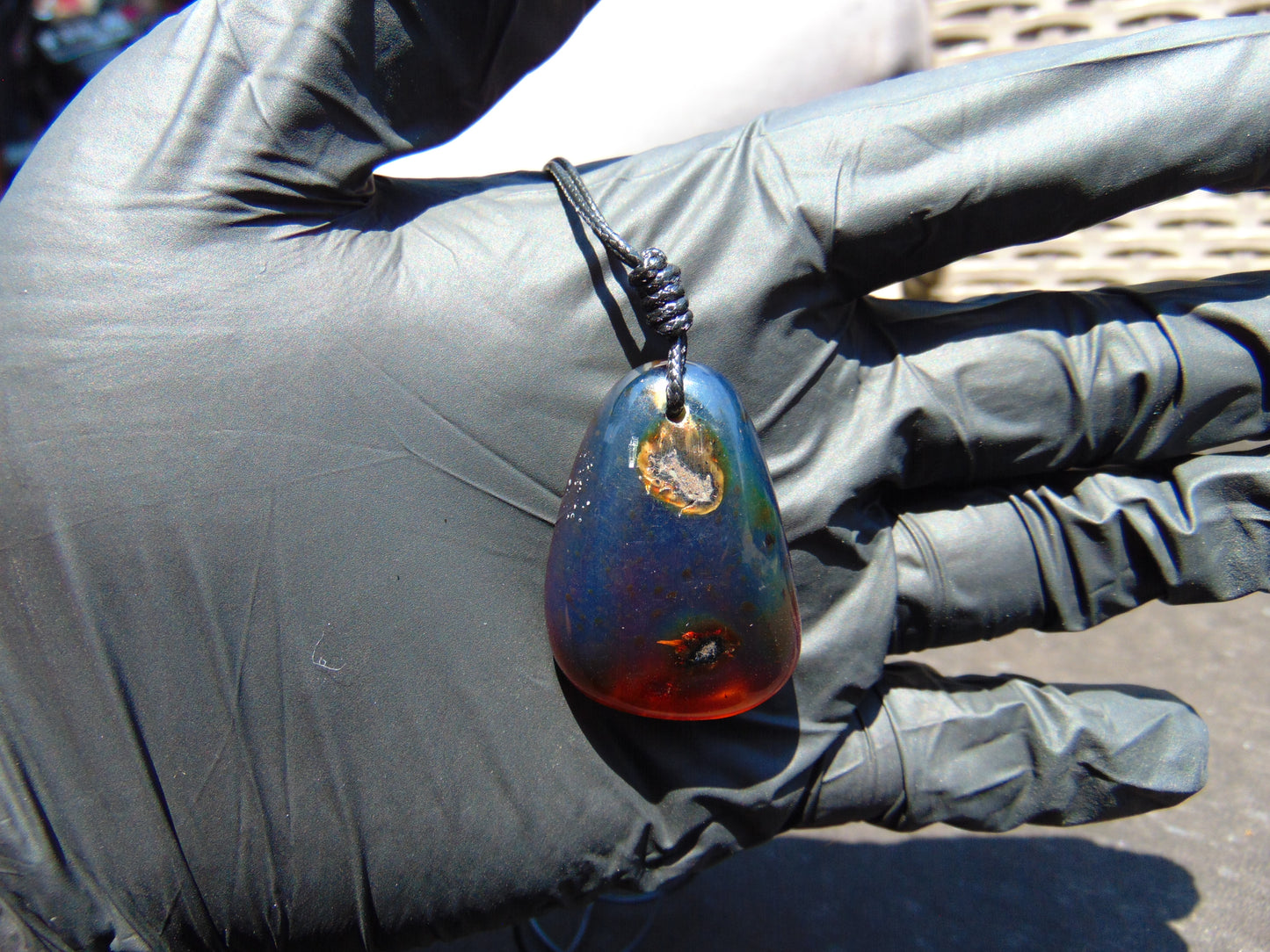 7 gr  Pendant Indonesian Blue Amber for Healing A39