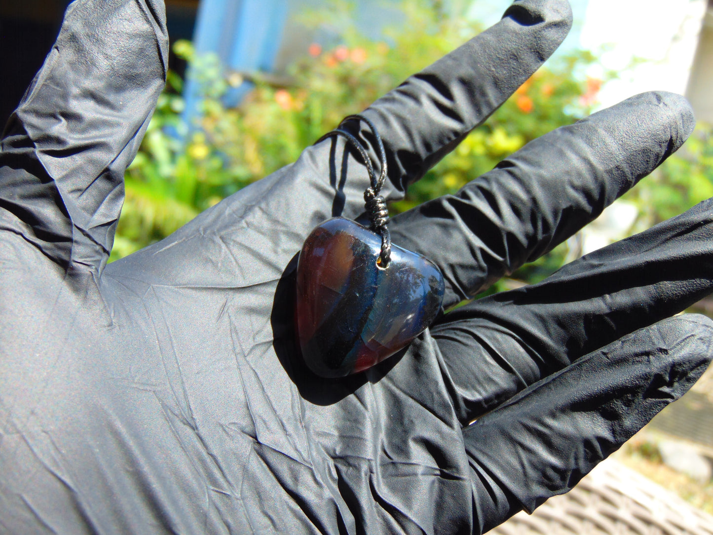8 gr Heart Pendant Indonesian Blue Amber for Healing 25Y184