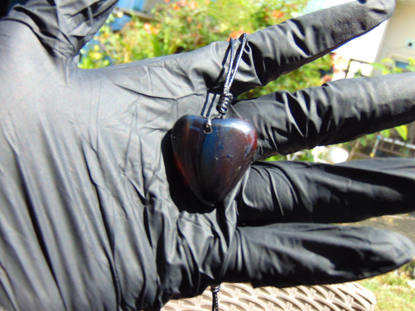 8 gr Heart Pendant Indonesian Blue Amber for Healing 25Y184