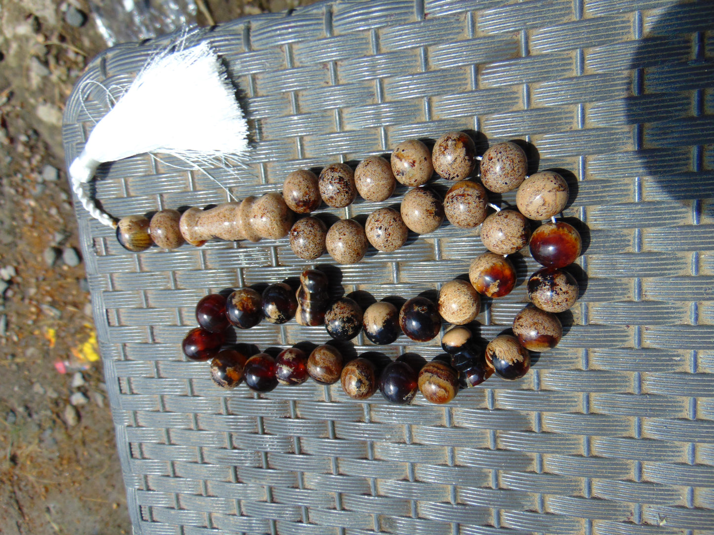 65 gr Tasbih Mesbah Rosary 35 Beads 14 mm Indonesian White Amber for Healing TB01
