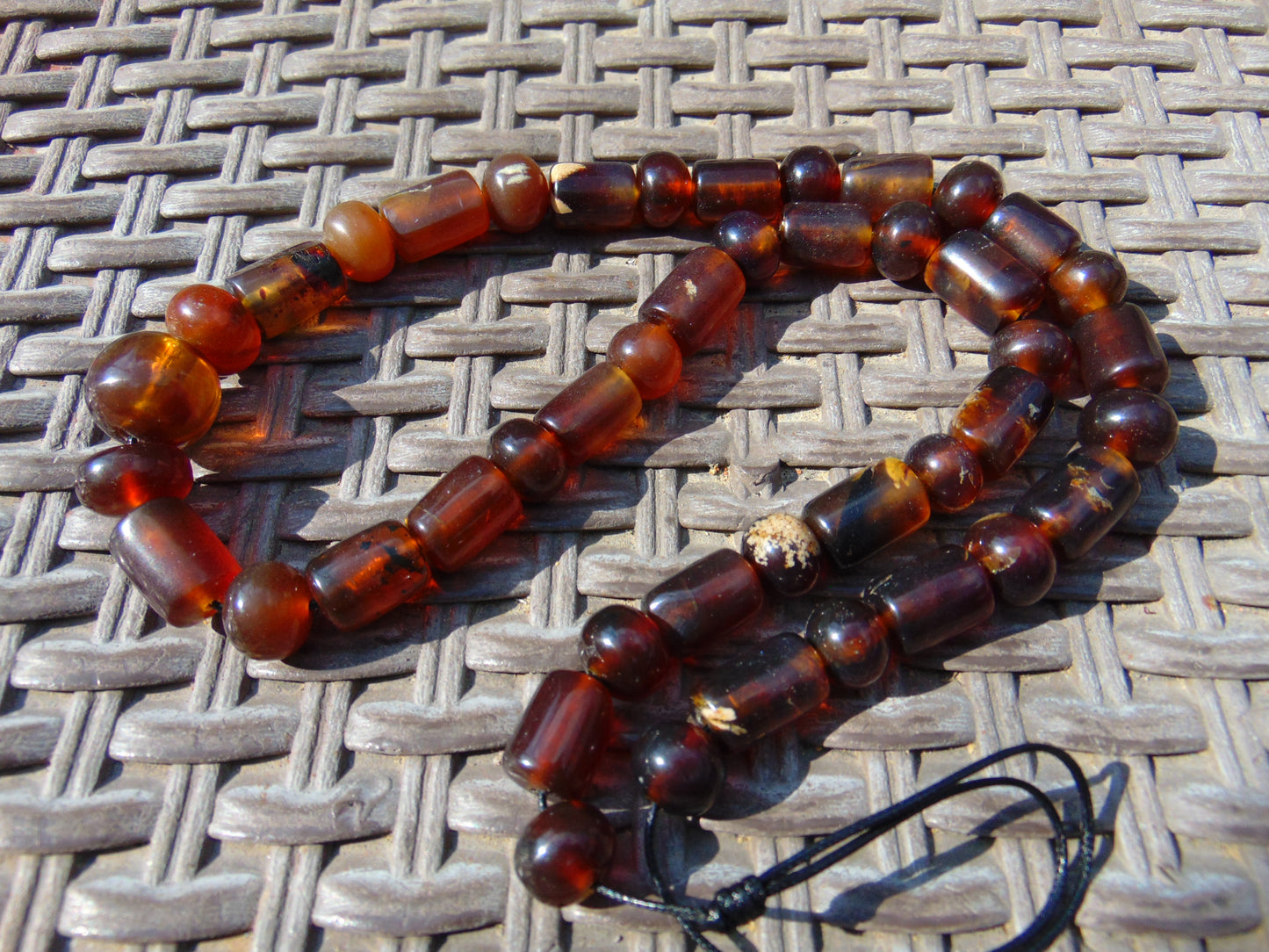 65 gr Small Necklace beads Indonesian Yellow Red Amber for Healing 26NE43
