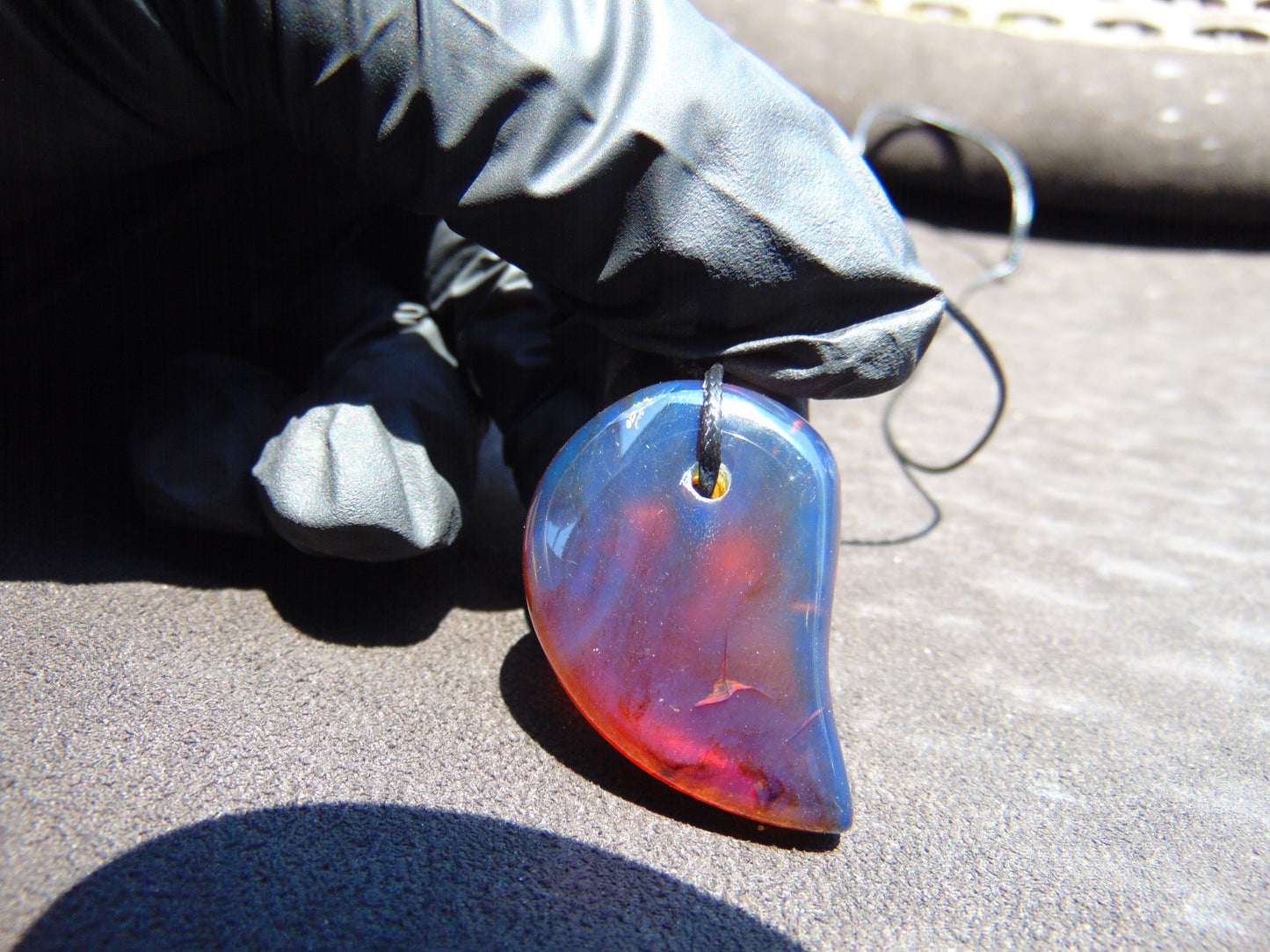 8 gr Comma Pendant Indonesian Blue Amber for Healing 25Y22