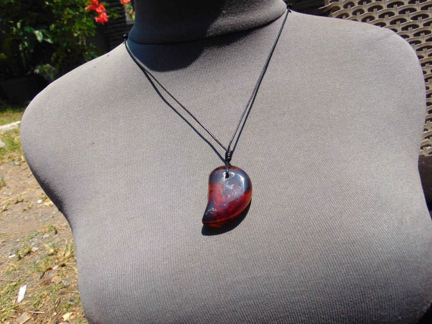 8 gr Comma Pendant Indonesian Blue Amber for Healing 25Y22