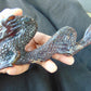 179 gram Dragon carving 3D 20x5.1x8 cm Indonesian Blue Purple Amber