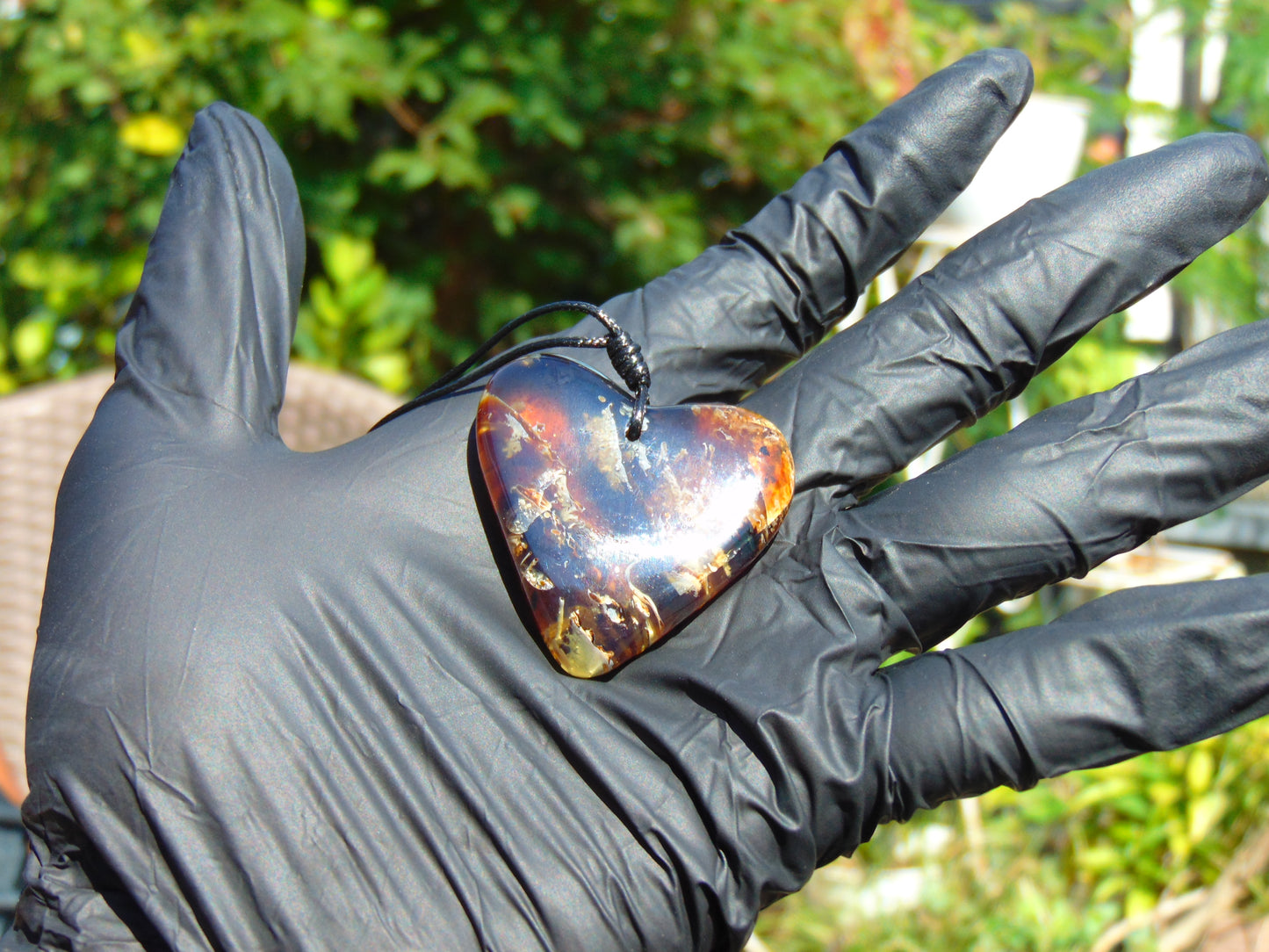 12 gr Heart Pendant Indonesian blue Amber for Healing 26A217