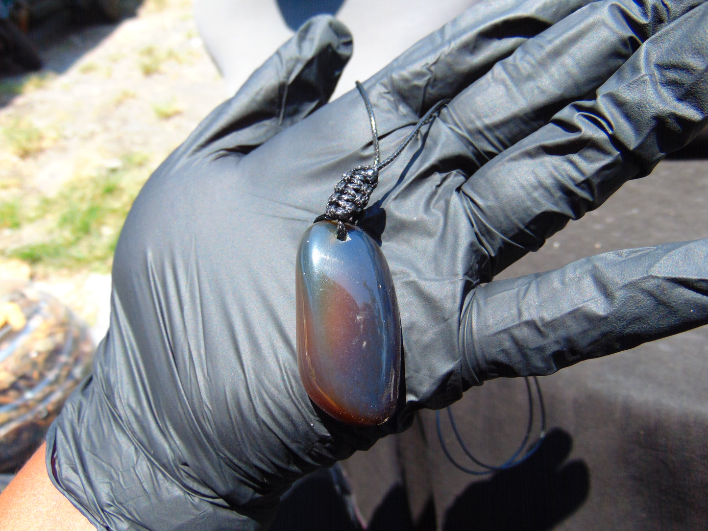 7 gr  Pendant Indonesian Blue Amber for Healing A85