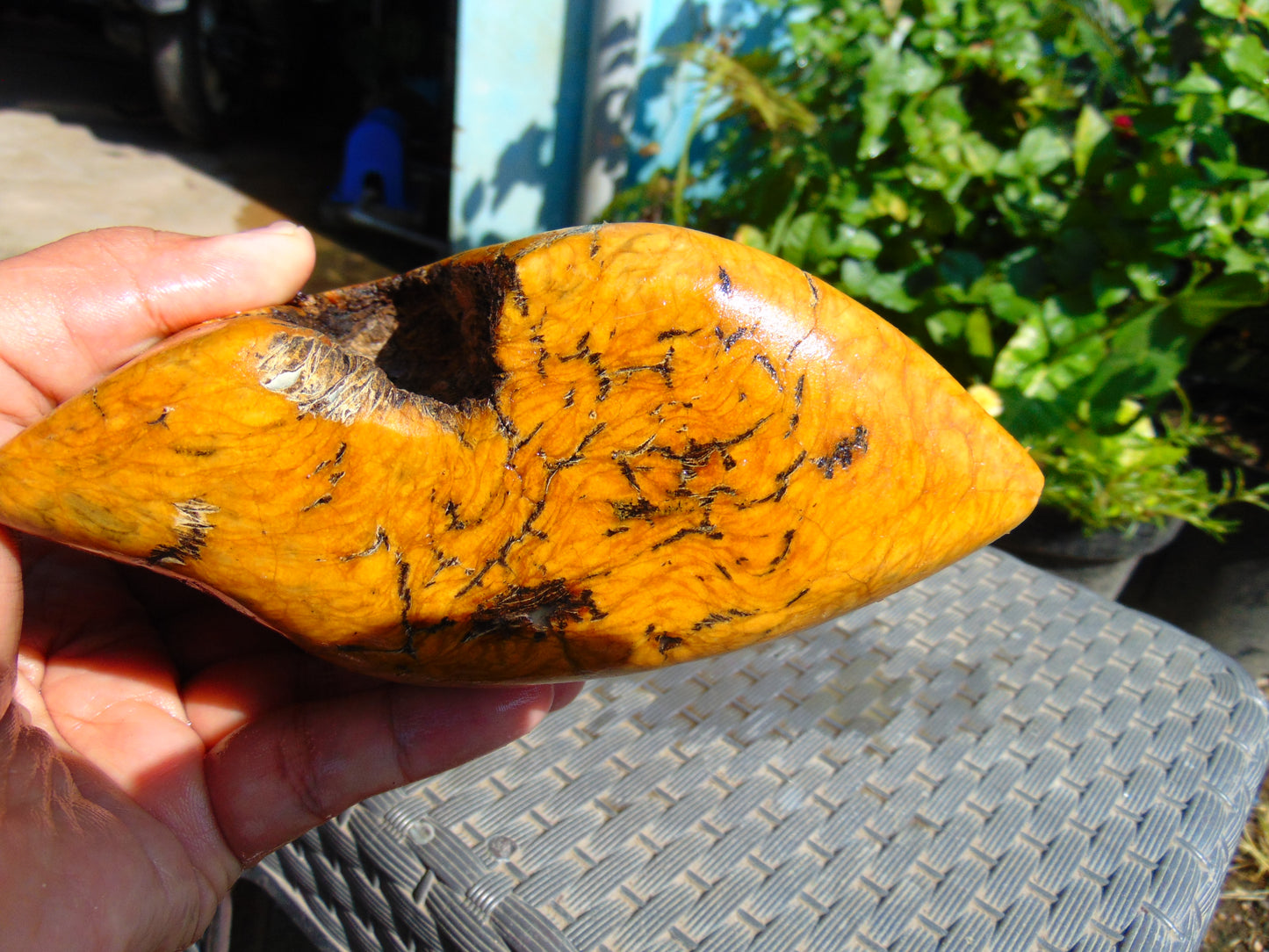 1066 gram Polished Indonesia Yellow Fragrance Amber for Healing K705