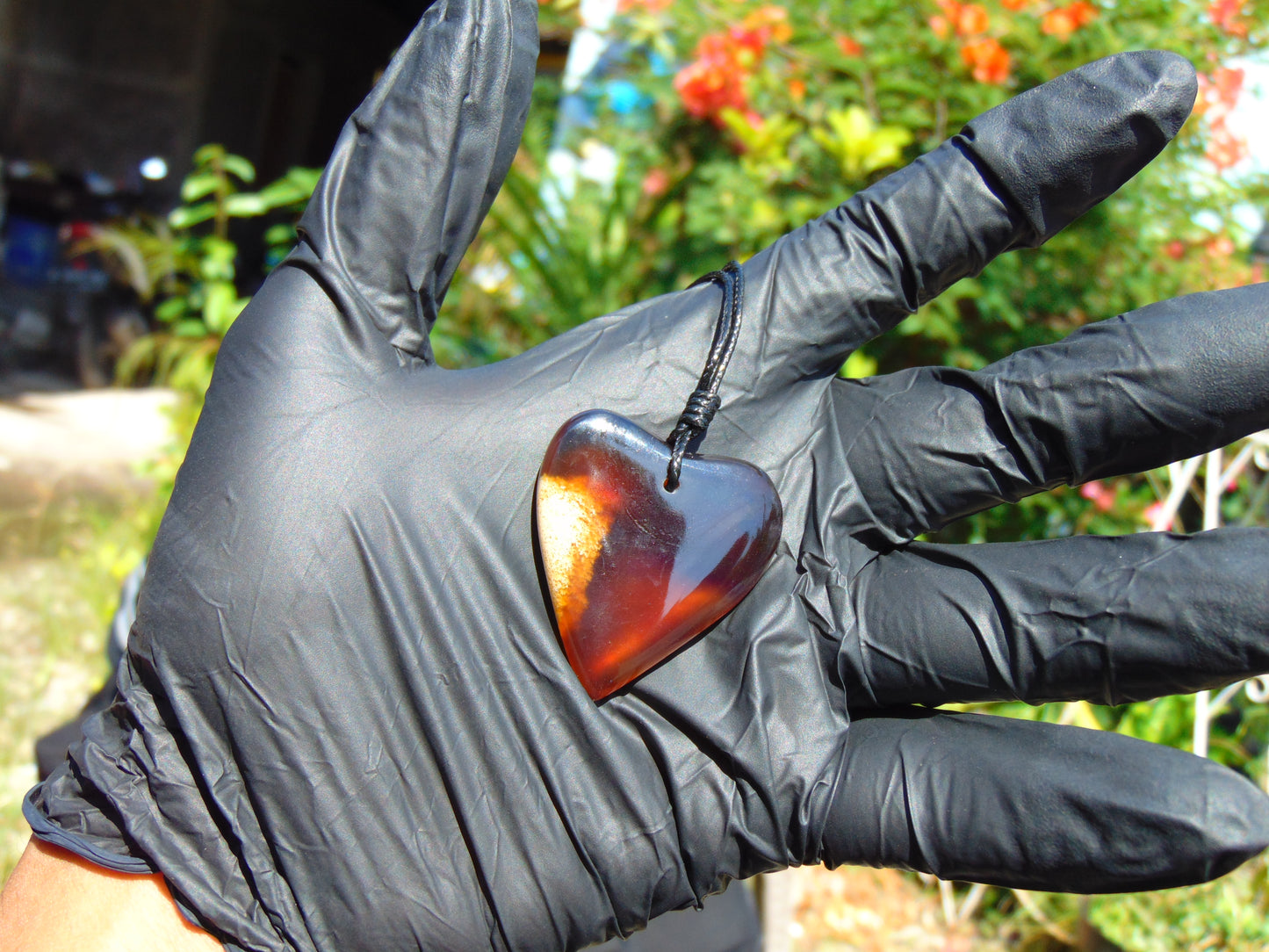 7 gr Heart Pendant Indonesian Blue Amber for Healing 25Y214