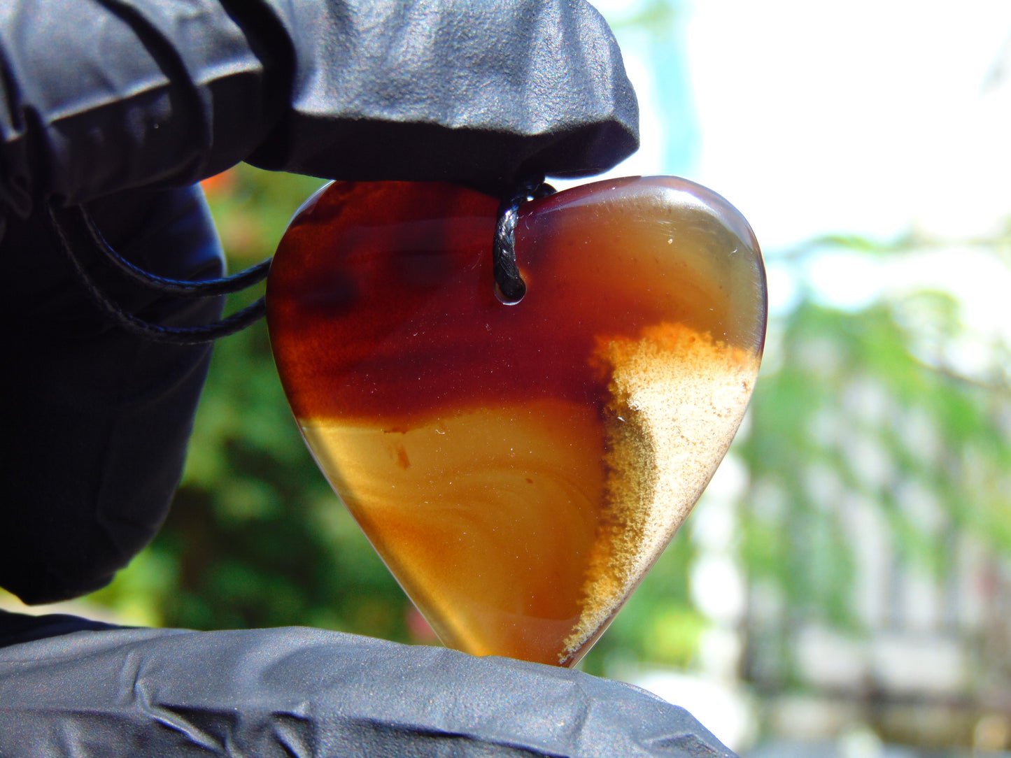 7 gr Heart Pendant Indonesian Blue Amber for Healing 25Y214