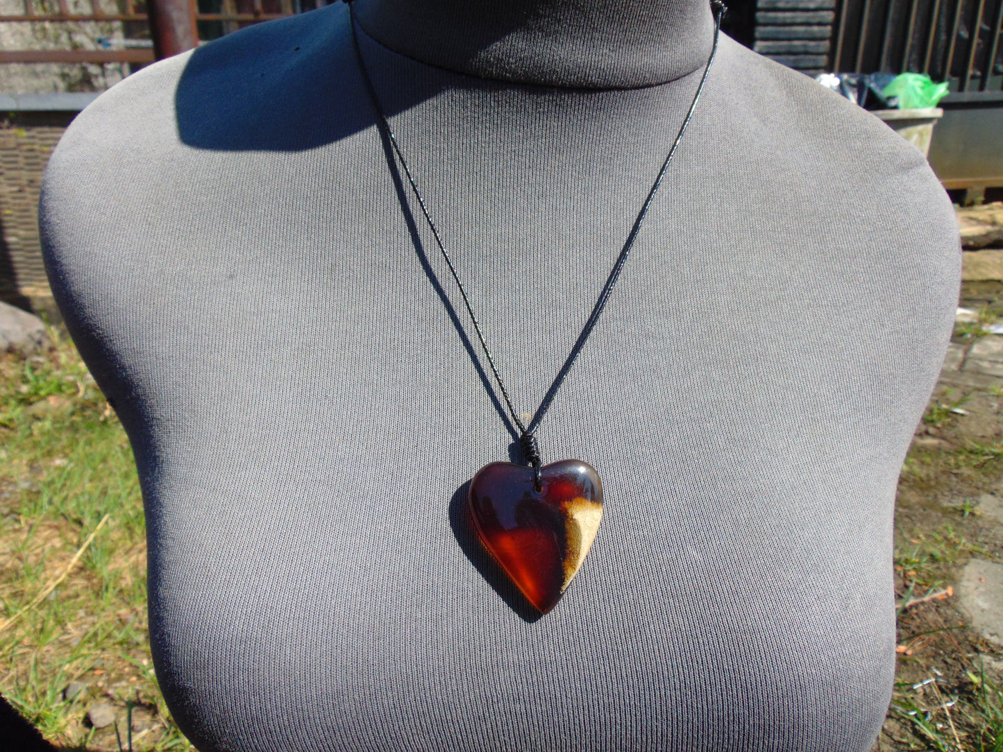 7 gr Heart Pendant Indonesian Blue Amber for Healing 25Y214