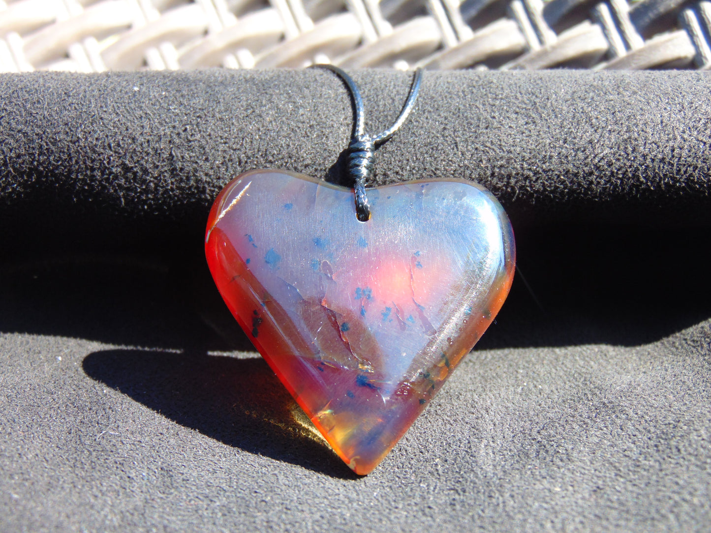 12 gr Heart Pendant Indonesian Blue Amber for Healing 26Y137