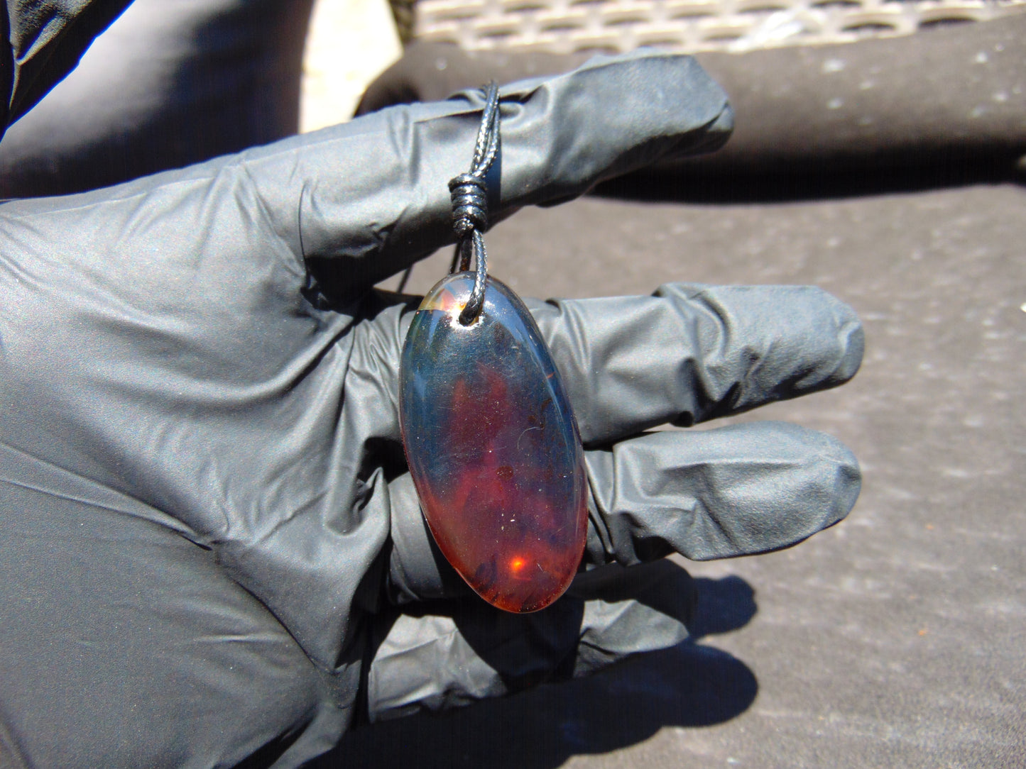 8 gr  Pendant Indonesian Blue Amber for Healing A19