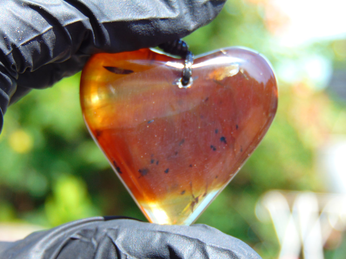 12 gr Heart Pendant Indonesian Blue Amber for Healing 26Y137