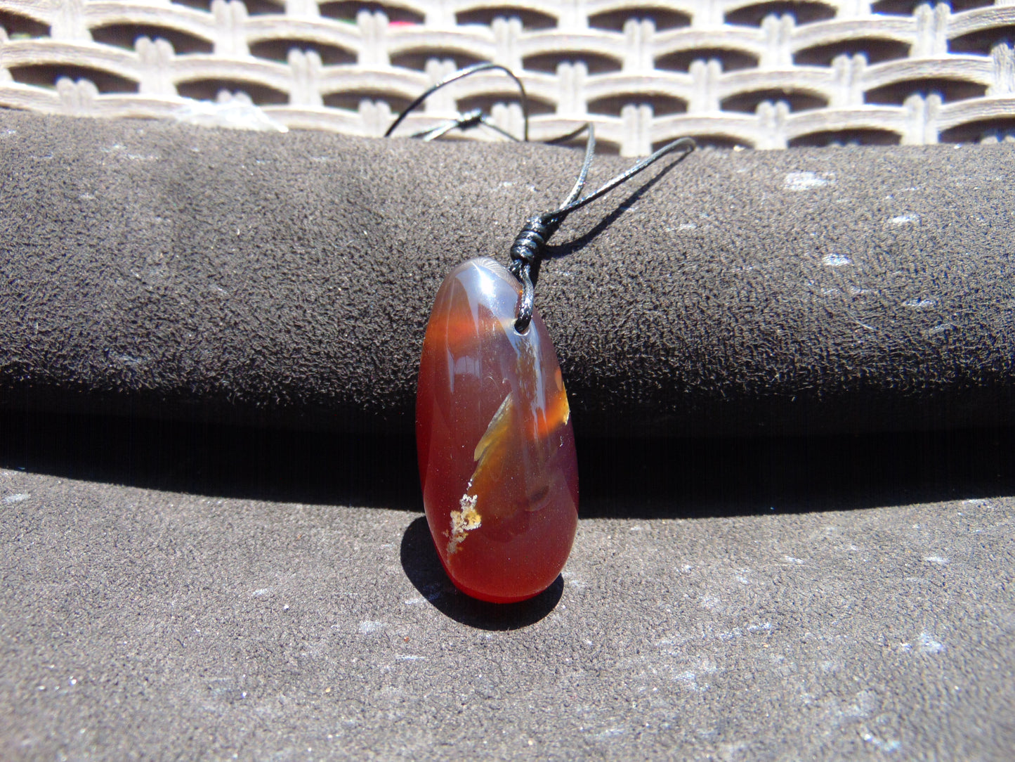 13 gr Teardrop Pendant Indonesian Amber for Healing 25N81