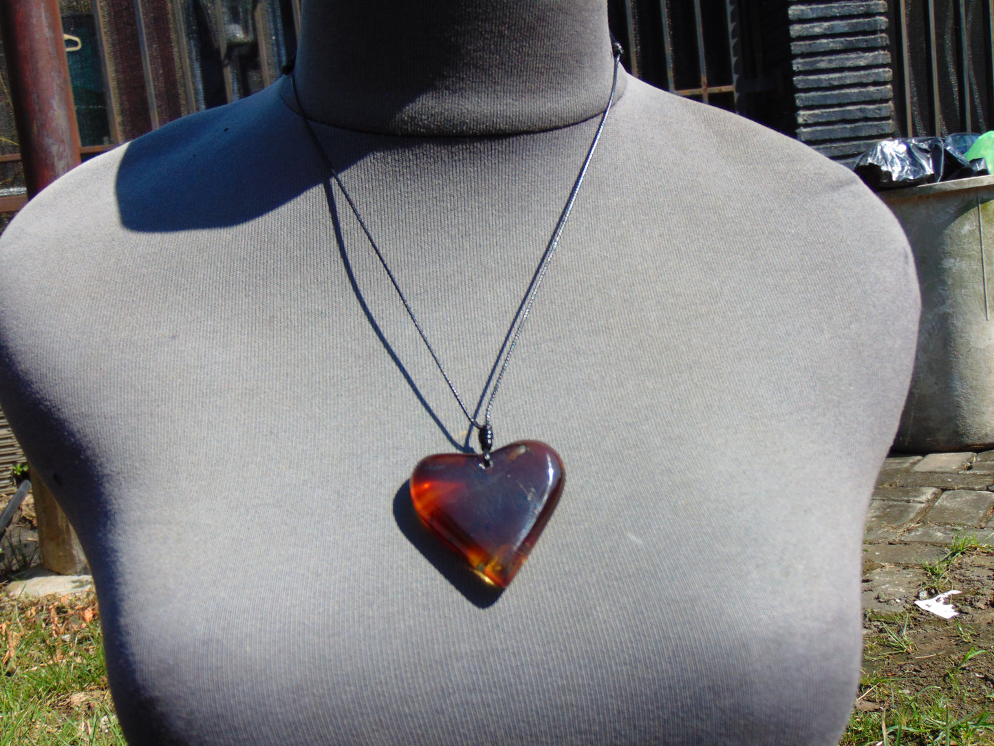 12 gr Heart Pendant Indonesian Blue Amber for Healing 26Y137