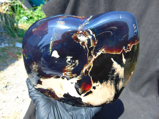 1731 gram Full Polished 19x17x8 cm Indonesia Inclusion Blue Amber for Healing AR17