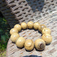 55 gram 12 Beads Mala Bracelet Indonesian Yellow Fragrant Amber 20 mm for Healing F12K1