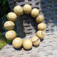 55 gram 12 Beads Mala Bracelet Indonesian Yellow Fragrant Amber 20 mm for Healing F12K1