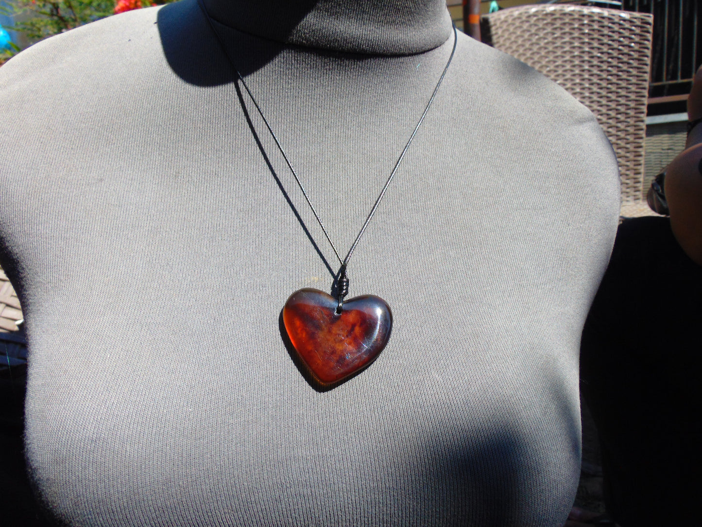 6 gr Heart Pendant Indonesian Blue Amber for Healing 25N53