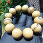 55 gram 12 Beads Mala Bracelet Indonesian Yellow Fragrant Amber 20 mm for Healing F12K1