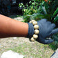 55 gram 12 Beads Mala Bracelet Indonesian Yellow Fragrant Amber 20 mm for Healing F12K1