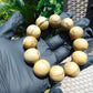 56 gram 12 Beads Mala Bracelet Indonesian Yellow Fragrant Amber 20 mm for Healing F12K2