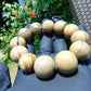 56 gram 12 Beads Mala Bracelet Indonesian Yellow Fragrant Amber 20 mm for Healing F12K2