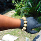 56 gram 12 Beads Mala Bracelet Indonesian Yellow Fragrant Amber 20 mm for Healing F12K2