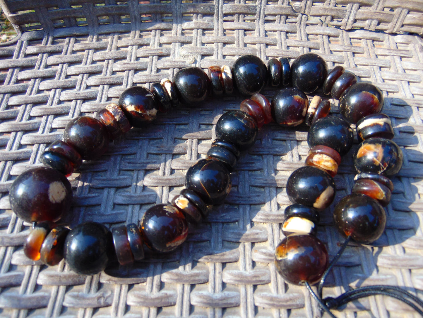 221 gr Small Necklace 49 beads Indonesian Amber for Healing 26NE31