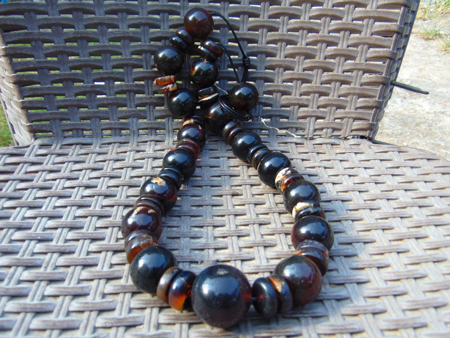 221 gr Small Necklace 49 beads Indonesian Amber for Healing 26NE31