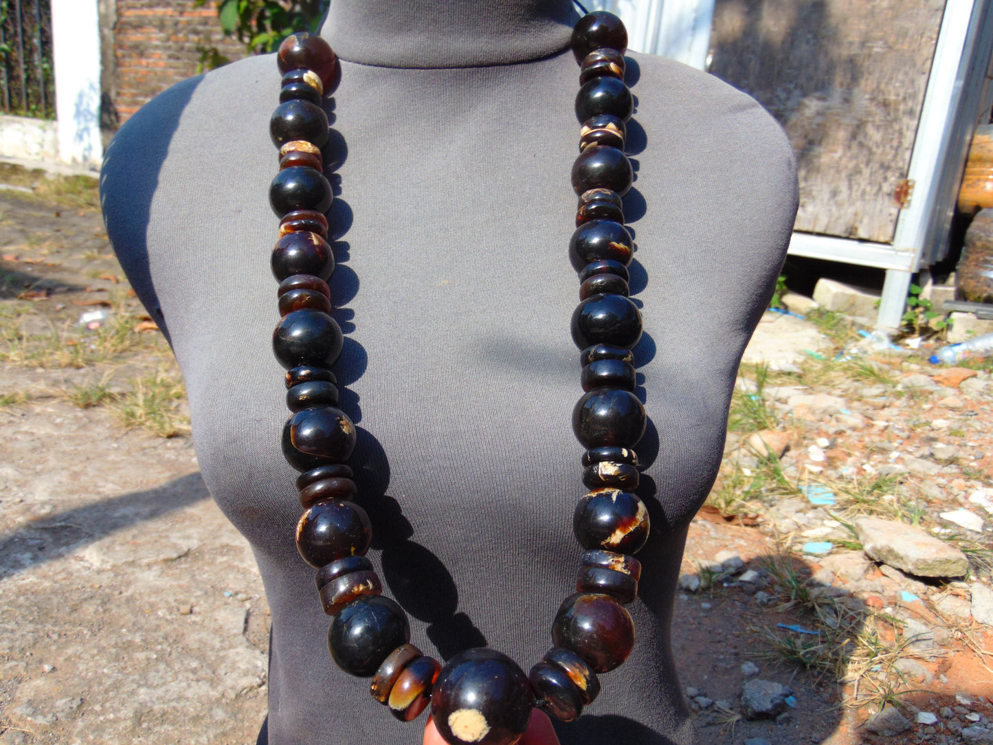 221 gr Small Necklace 49 beads Indonesian Amber for Healing 26NE31