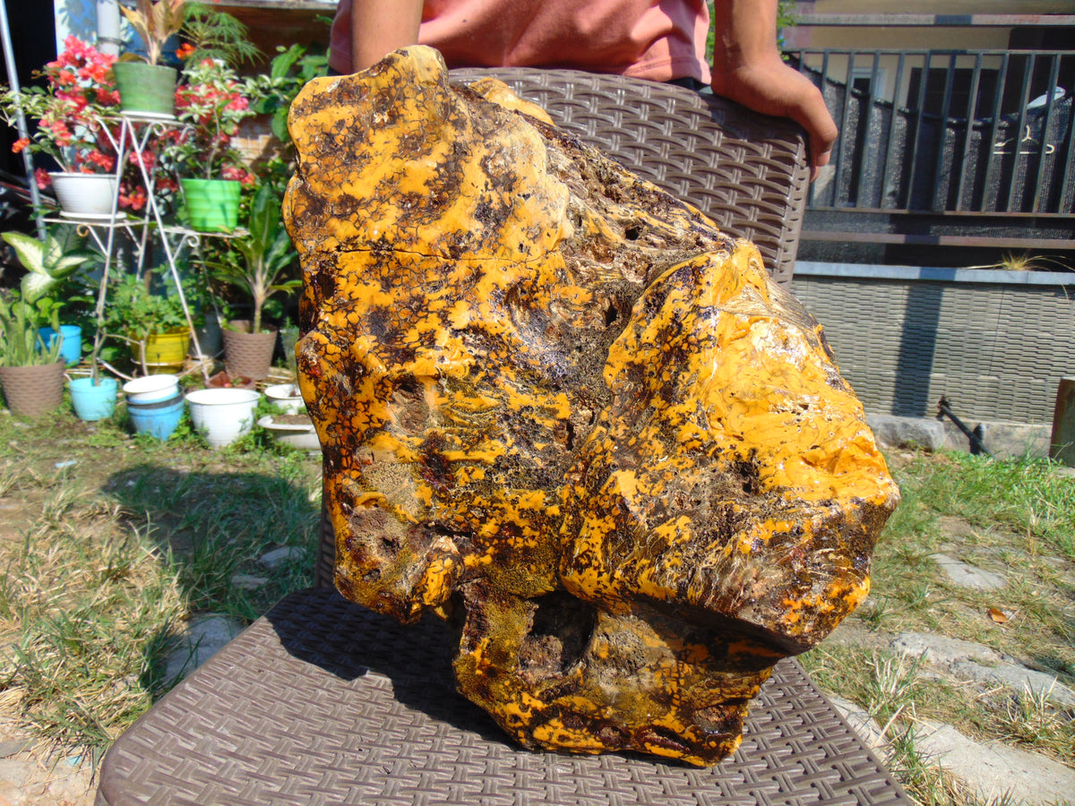15000 gram Polished Indonesia Yellow Perfumed Aromatic Amber for Healing AYML1