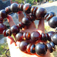220 gr Small Necklace 49 beads Indonesian Dark Red Amber for Healing 26NE21