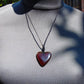 5 gr Heart Pendant Indonesian Red Blue Amber for Healing 25N229