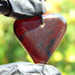 8 gr Heart Pendant Indonesian Black Red Blue Amber for Healing 26Y130